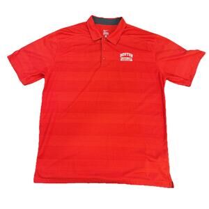 Nike Boston University HOCKEY Polo Shirt Mens XL Red Performance Causal Sport